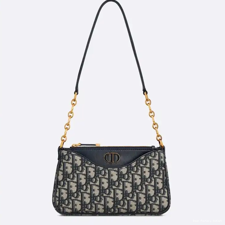 Motif Montaigne Oblique Canvas 30 Blue Mini Hobo Bag Dior Avenue 0501